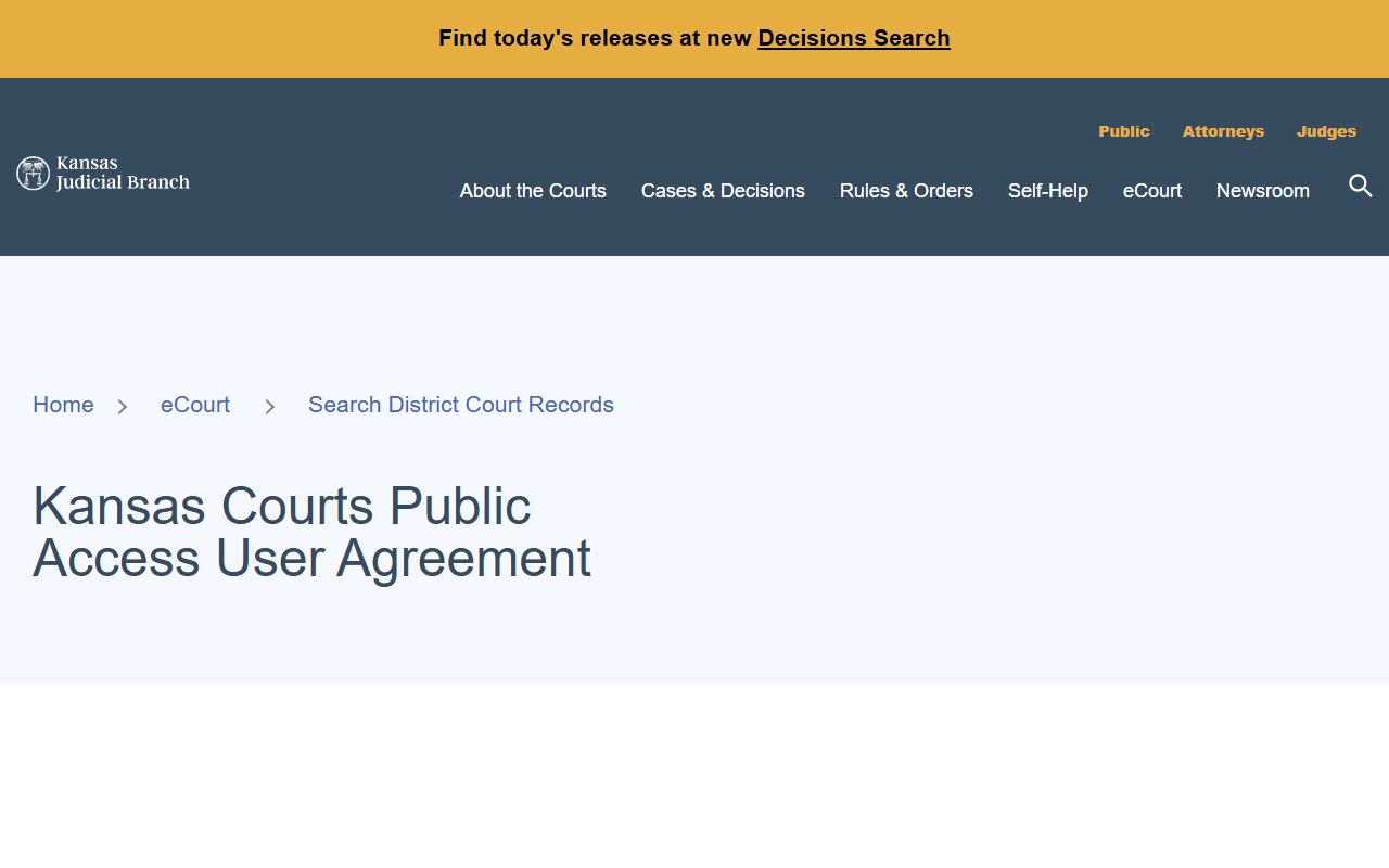 Ness County court records public access portal user agreement