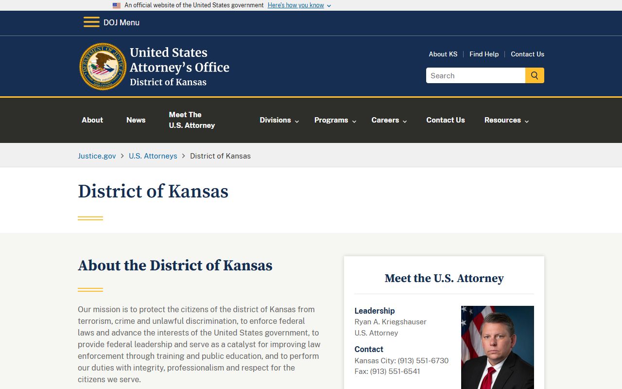 Ness County criminal court records federal prosecutor distinction
