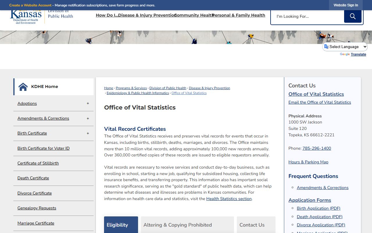 Ness County marriage and divorce records KDHE Office of Vital Statistics