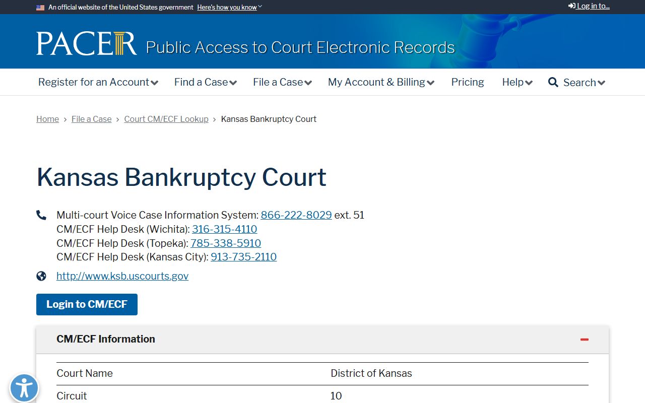 Ness County probate records Kansas bankruptcy CM ECF lookup