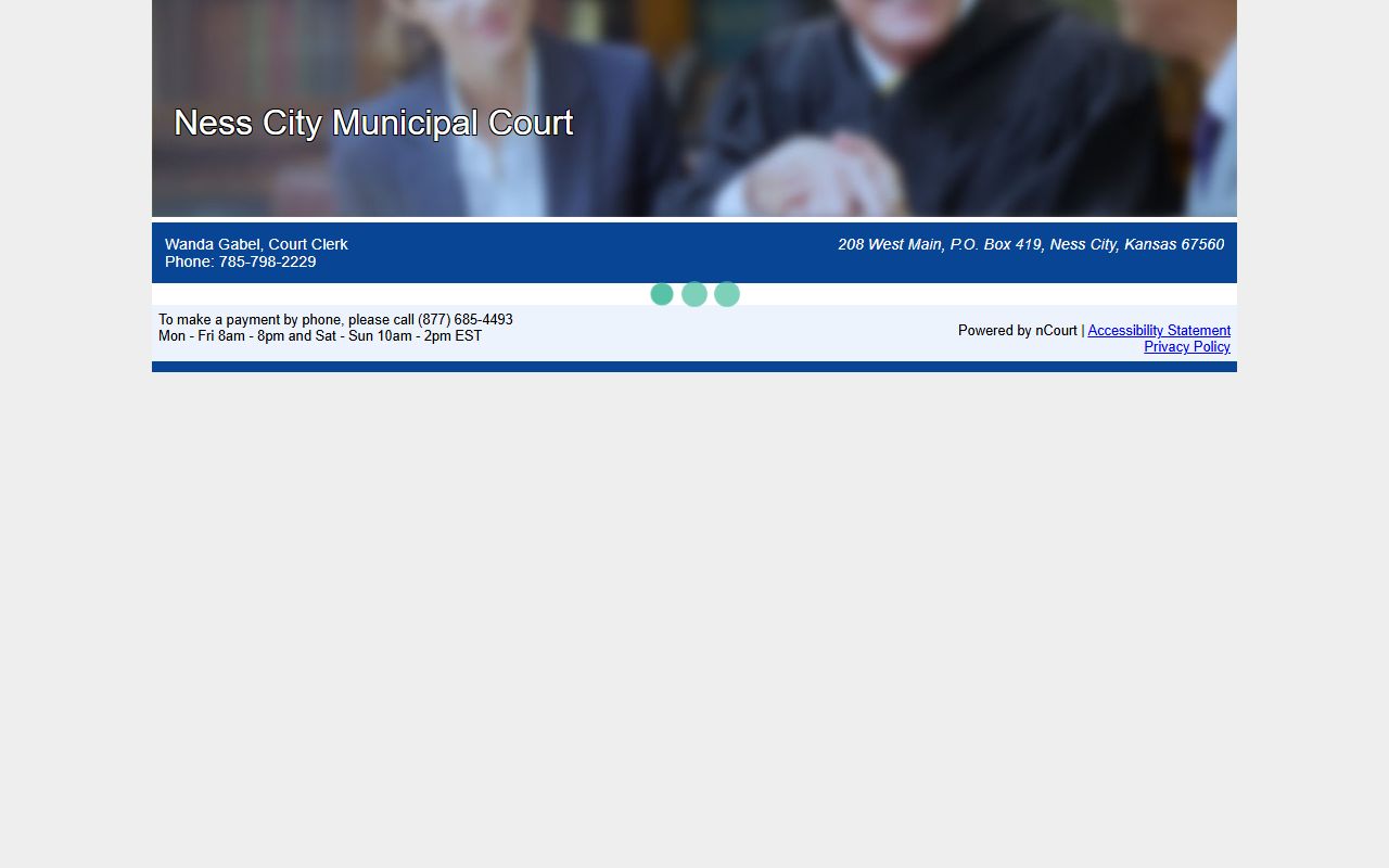 Ness County warrant records Ness City Municipal Court nCourt payment page